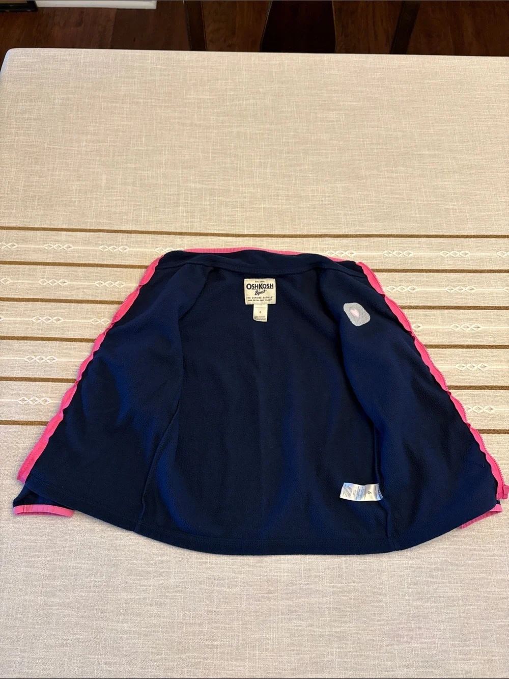 OshKosh B'gosh Navy and Pink Fleece Zip Jacket